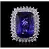 Image 2 : 14KT White Gold GIA Certified 24.17ct Tanzanite and Diamond Ring