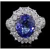 Image 4 : 14KT White Gold 5.17ct Tanzanite and Diamond Ring