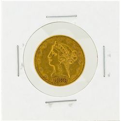 1880 $5 XF Liberty Head Half Eagle Gold Coin