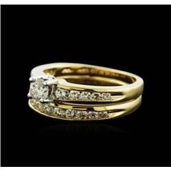 14KT Yellow Gold 0.70ctw Diamond Wedding Ring Set