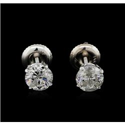 1.51ctw Diamond Solitaire Earrings - 14KT White Gold