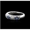 Image 1 : 18KT White Gold 0.50ctw Sapphire and Diamond Ring