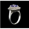 Image 3 : 2.05ct Tanzanite and Diamond Ring - 14KT White Gold