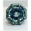 Image 2 : GIA Cert 35.50ct Santa Maria Aquamarine, Tourmaline and Diamond Ring - 18KT Whit