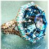 Image 3 : GIA Cert 35.50ct Santa Maria Aquamarine, Tourmaline and Diamond Ring - 18KT Whit