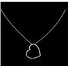 Image 1 : 14KT White Gold 0.20ctw Diamond Heart Pendant With Chain
