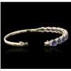 Image 3 : 14KT Yellow Gold 11.10ctw Sapphire and Diamond Bracelet