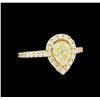 Image 1 : 1.53ctw Fancy Yellow Diamond Ring - 14KT Yellow Gold