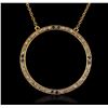 Image 1 : 14KT Yellow Gold 0.20ctw Sapphire and Diamond Pendant With Chain