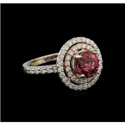 2.30ct Pink Tourmaline and Diamond Ring - 14KT White Gold