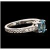 Image 1 : 14KT White Gold 1.41ct Blue Zircon and Diamond Ring