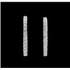 Image 2 : 1.64ctw Diamond Hoop Earrings - 14KT White Gold