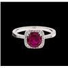 Image 2 : 1.12ct Ruby and Diamond Ring - 14KT White Gold