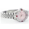 Image 2 : Rolex Stainless Steel Diamond and Ruby DateJust Ladies Watch