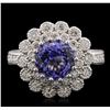 Image 2 : 14KT White Gold 2.27ct Tanzanite and Diamond Ring