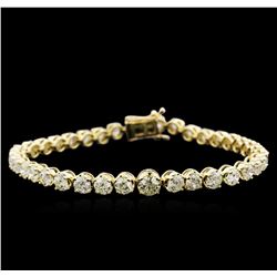 9.83ctw Diamond Tennis Bracelet - 18KT Yellow Gold