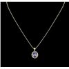 Image 2 : 4.45ct Tanzanite and Diamond Necklace - 14KT Yellow Gold