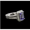 Image 1 : 2.18ct Tanzanite and Diamond Ring - 14KT White Gold