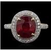 Image 2 : 14KT Yellow Gold 4.98ct Ruby and Diamond Ring