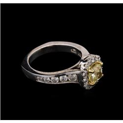 1.94ctw Light Yellow Diamond Ring - 14KT White Gold