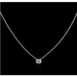 14KT White Gold 0.09ct Diamond Solitaire Necklace