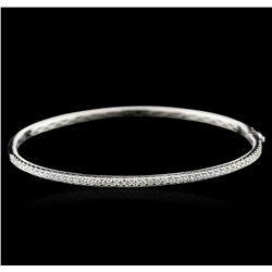 14KT White Gold 0.85ctw Diamond Bangle Bracelet