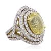 Image 1 : 18KT Two-Tone Gold GIA Certified 12.47ct Yellow Sapphire and Diamond Ring