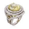 Image 3 : 18KT Two-Tone Gold GIA Certified 12.47ct Yellow Sapphire and Diamond Ring