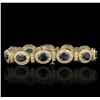 Image 2 : 14KT Yellow Gold 17.82ctw Sapphire and Diamond Bracelet