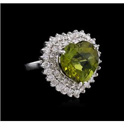 9.94ct Tourmaline and Diamond Ring - 14KT White Gold