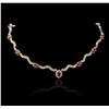 Image 2 : 14KT Yellow Gold 14.94ctw Ruby and Diamond Necklace