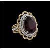 Image 1 : 13.13 Ruby and Diamond Ring - 14KT Two-Tone Gold