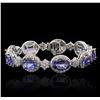 Image 1 : 14KT Two-Tone Gold 25.74ctw Tanzanite and Diamond Bracelet