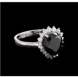 3.57ctw Fancy Black Diamond Ring - 14KT White Gold