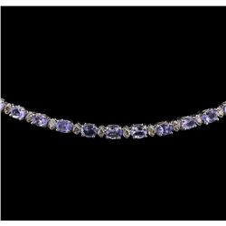 14KT White Gold 12.96ctw Tanzanite and Diamond Necklace