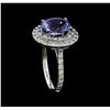 Image 4 : 3.56ct Tanzanite and Diamond Ring - 14KT White Gold