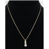 Image 1 : 0.50ctw Diamond Pendant With Chain - 14KT Yellow Gold