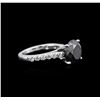 Image 1 : 4.02ctw Black Diamond Ring - 14KT White Gold