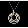 Image 2 : 2.28ctw Diamond Pendant With Chain - 14KT Tri-Tone Gold