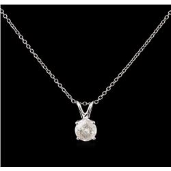 0.65ct Diamond Pendant With Chain - 14KT White Gold