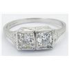 Image 7 : 0.55ctw Vintage Diamond Ring - 18KT White Gold
