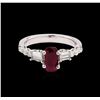 Image 2 : 1.19ct Ruby and Diamond Ring - 18KT White Gold