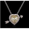 Image 1 : 18KT Two-Tone Gold 2.25ctw Diamond Pendant With Chain