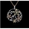 Image 1 : 1.44ctw Diamond Pendant With Chain - 14KT White, Yellow and Rose Gold