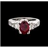 Image 2 : 1.07ct Ruby and Diamond Ring - 18KT White Gold