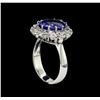 Image 3 : 4.55ct Tanzanite and Diamond Ring - 14KT White Gold