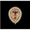 Image 2 : 14KT Yellow Gold 14.24ct Morganite and Diamond Ring