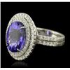 Image 1 : 14KT White Gold 8.01ct Tanzanite and Diamond Ring
