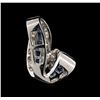 Image 2 : 14KT White Gold 2.52ctw Sapphire and Diamond Pendant