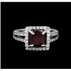 Image 2 : 1.67ct Ruby and Diamond Ring - 14KT White Gold